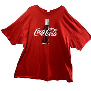 Coca Cola T Shirt Womens 4XL‎ Red Graphic Tee Short Sleeve Casual Top